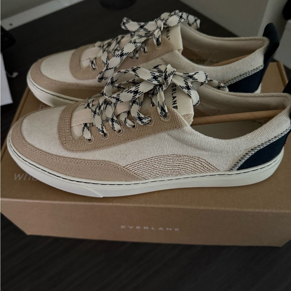 Everlane Tan and Black Sneakers Casual Style
